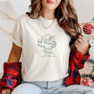 Western Christmas Cowboy Hat Comfort Colors Tee Western Christmas Cowboy Hat Comfort Colors Tee