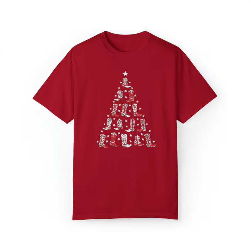Western Christmas, Cowboy Boot Christmas Tree Shirt Western Christmas, Cowboy Boot Christmas Tree Shirt