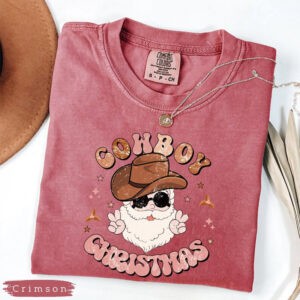Western Santa Cowboy Christmas Comfort Colors Tee