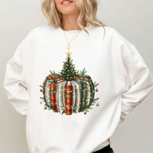 Book Christmas Tree Literary Xmas Shirt