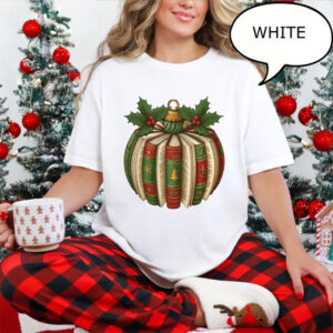 Christmas Book Pumpkin, Christmas Teacher Shirt