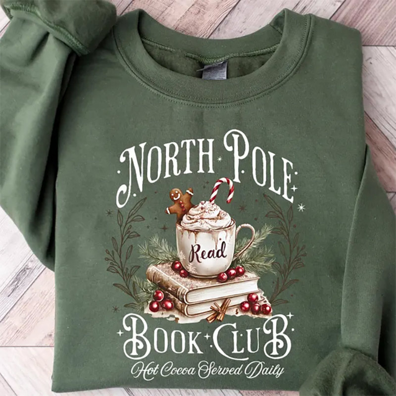 Funny North Pole Book Club, Bookish Christmas Shirt Funny North Pole Book Club, Bookish Christmas Shirt
