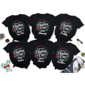 Custom Christmas Crew 2025 Holiday Family Group Shirt