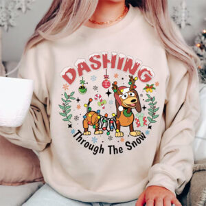 Dashing Through The Snow Slink Dog Christmas Shirt