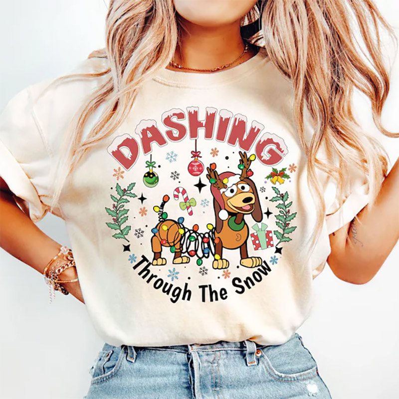Dashing Through The Snow Slink Dog Christmas Shirt Dashing Through The Snow Slink Dog Christmas Shirt