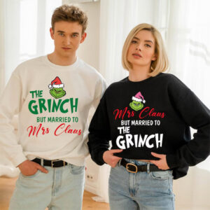 The Grinch And Mrs Claus Couple Matching Christmas Shirt The Grinch And Mrs Claus Couple Matching Christmas Shirt