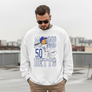Mookie Betts Los Angeles Dodgers Caricature Player T-shirt