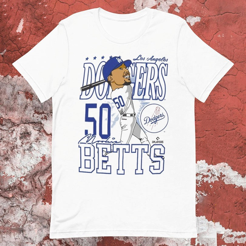 Mookie Betts Los Angeles Dodgers Caricature Player T-shirt Mookie Betts Los Angeles Dodgers Caricature Player T-shirt