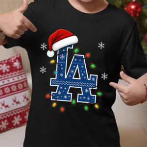 Christmas Light Blub LA Baseball Champs Shirt PersonalizedShirts.net