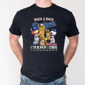 Dodgers Back 2 Back Champions World Series Charlie Brown And Snoopy Shirt