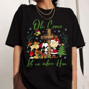 Oh Come Let Us Adore Him Snoopy Peanuts Friends Christmas Shirt 1 PersonalizedShirts.net