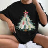 Patchwork Christmas Tree Coquette Bow Holiday Christmas Shirt
