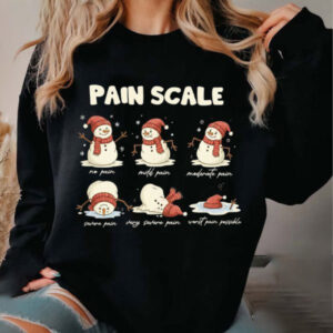 Pain Scale Funny Snowman Christmas Winter Holiday Xmas Shirt
