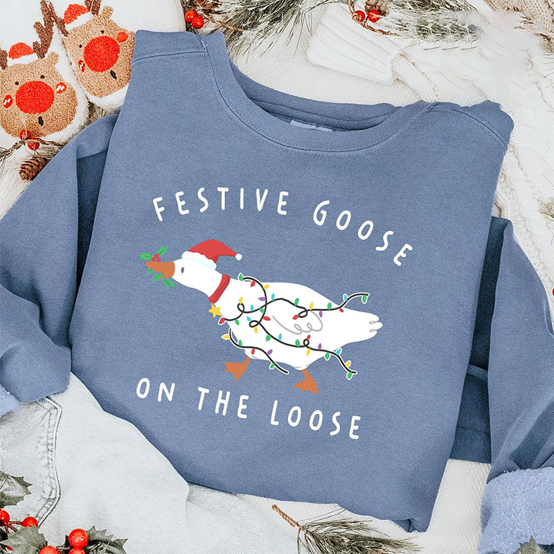 Funny Christmas Goose, Festive Goose On The Loose Shirt Funny Christmas Goose, Festive Goose On The Loose Shirt