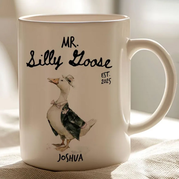 Personalized Wedding Couple Mr Mrs Silly Goose Mug No.1 Personalized Wedding Couple Mr Mrs Silly Goose Mug No.1