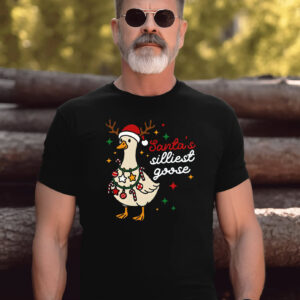 Santa Silly Goose Duck Christmas Shirt