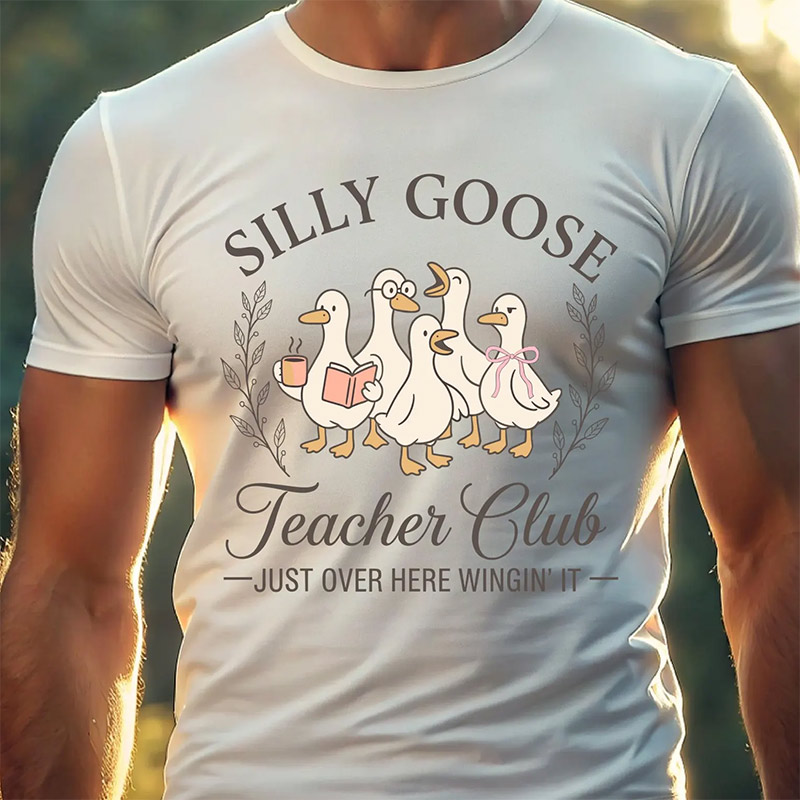 Silly Goose Teacher Club, Just Over Here Wingin' It Shirt Silly Goose Teacher Club, Just Over Here Wingin' It Shirt