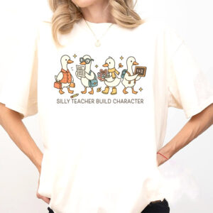 Silly Teacher Build Characters Funny Goose Teacher Shirt 3