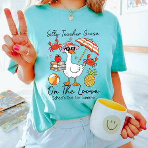 Silly Teacher Goose On The Loose, Teacher Goose's Summer Comfort Colors Tee 3