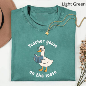 Teacher Goose On The Loose Back to School Comfort Colors Shirt 3