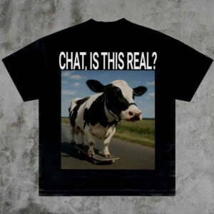 Chat Is This Real Ai Cow, Gen Z Slogan Shirt