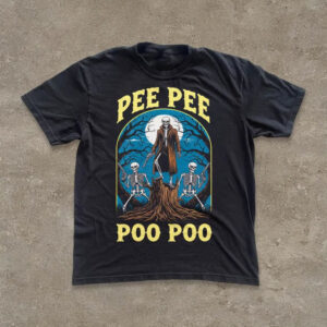 Cursed Meme Pee Pee Poo Poo Funny Skeleton Shirt