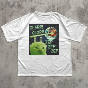 Glerp Glorp Funny Alien Cat Meme Tee