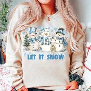 Coquette Snowman Christmas, Let It Snow Comfort Colors Tee