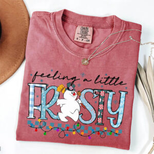 Feeling A Little Frosty, Cute Christmas Winter Comfort Colors Shirt PersonalizedShirts.net