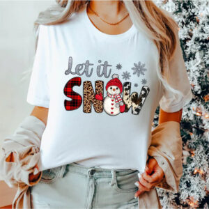 Let It Snow Cute Christmas Snowman Shirt