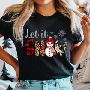 Let It Snow Cute Christmas Snowman Shirt