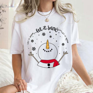 Let It Snow Snowman Mental Health Teacher Christmas Shirt