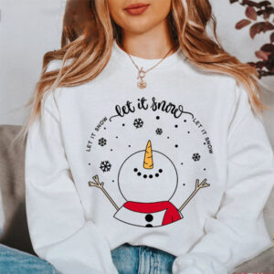Let It Snow Snowman Mental Health Teacher Christmas Shirt PersonalizedShirts.net