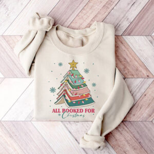 All Booked For Christmas, Bookworm Christmas Comfort Colors Shirt 2 PersonalizedShirts.net