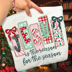 Jesus Is The Reason For The Season, Coquette Christian Christmas Shirt