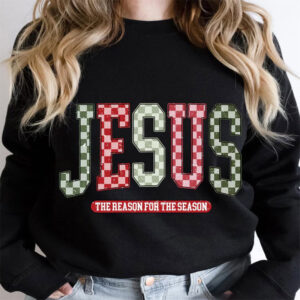 Jesus The Reason For The Season, Faith Christmas Tree Shirt PersonalizedShirts.net