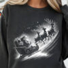 Santa Sleigh Ride Reindeer Night Sky Shirt