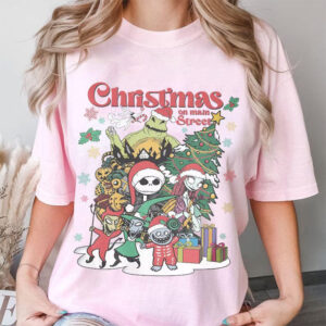 Christmas On Main Street Jack Skellington Xmas Comfort Colors Tee PersonalizedShirts.net