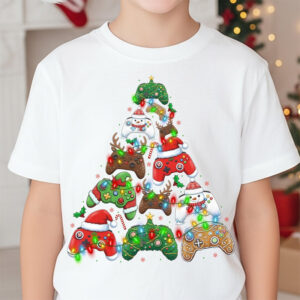Funny Retro Christmas Gaming Controller, Xmas Tree Gamer Shirt