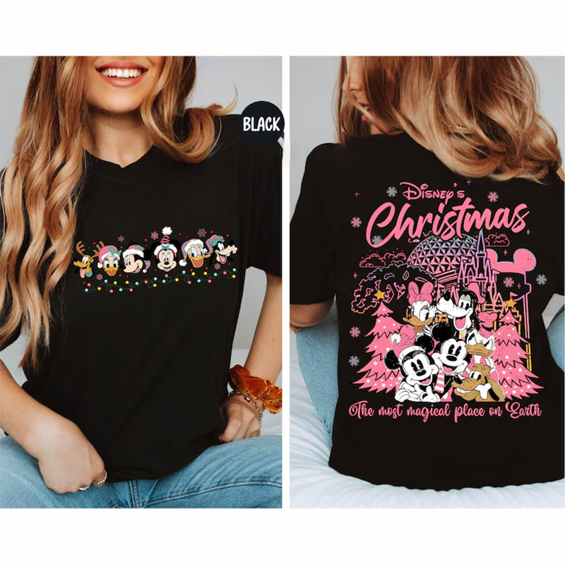 The Most Magical Place On Earth Disney Christmas 2-sided Shirt The Most Magical Place On Earth Disney Christmas 2-sided Shirt