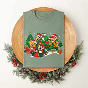 Mario Kart Christmas, Mario Racing Funny Xmas Comfort Colors Tee