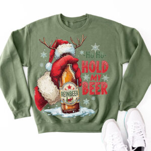 Ho Ho Hold My Beer Funny Christmas Shirt