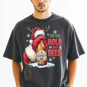 Ho Ho Hold My Beer Funny Christmas Shirt