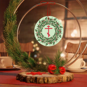 Orthodox Cross Christmas Wreath Ornament