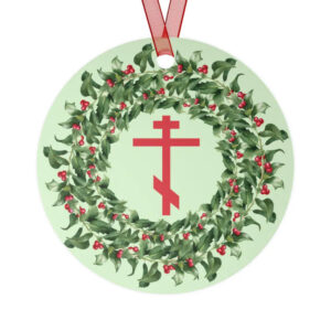 Orthodox Cross Christmas Wreath Ornament 2 PersonalizedShirts.net