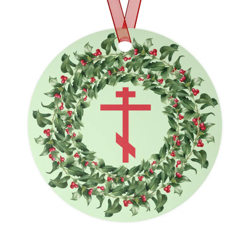 Orthodox Cross Christmas Wreath Ornament Orthodox Cross Christmas Wreath Ornament