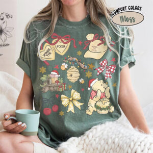 Winnie The Pooh And Christmas Too Comfort Colors Tee