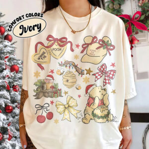Winnie The Pooh And Christmas Too Comfort Colors Tee
