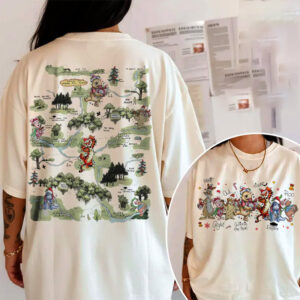 Winnie The Pooh Christmas Hundred Acre Wood Map Two Sided Shirt