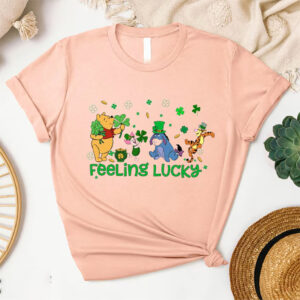 Winnie The Pooh Disney St Patrick's Day Feeling Lucky Comfort Colors Tee 2